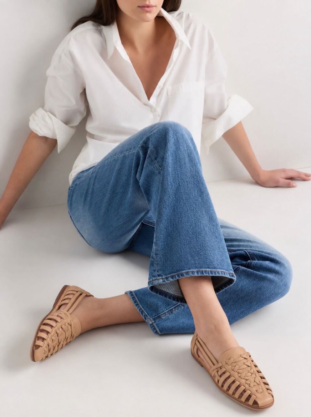 NWOB Quince Italian Leather Woven Flats | Tan/Cashew | Size 8.5 $178